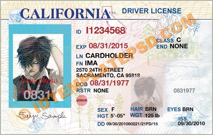 California Driver License Template Psd Free Download