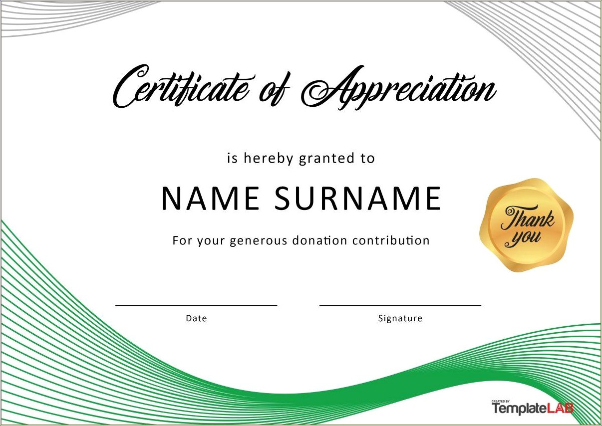 Certificate Of Appreciation Template Free Download Publisher