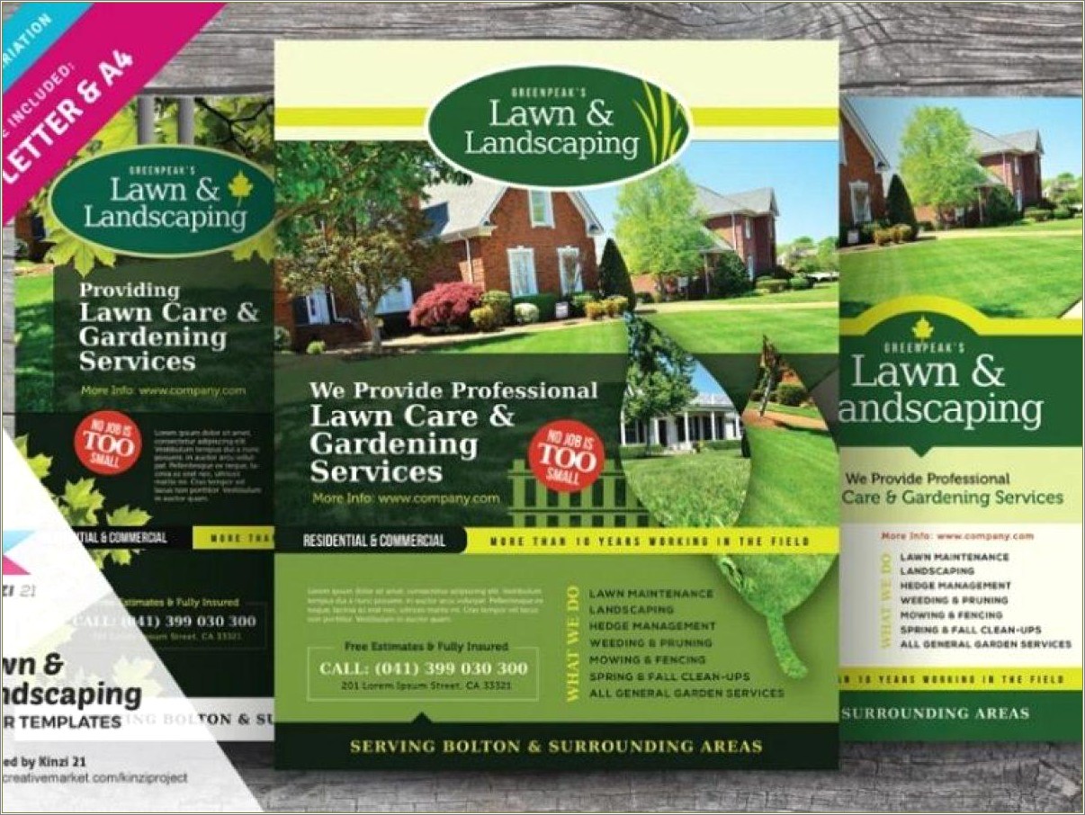 Clean Up Landscaping Estimate Template Free Downloads