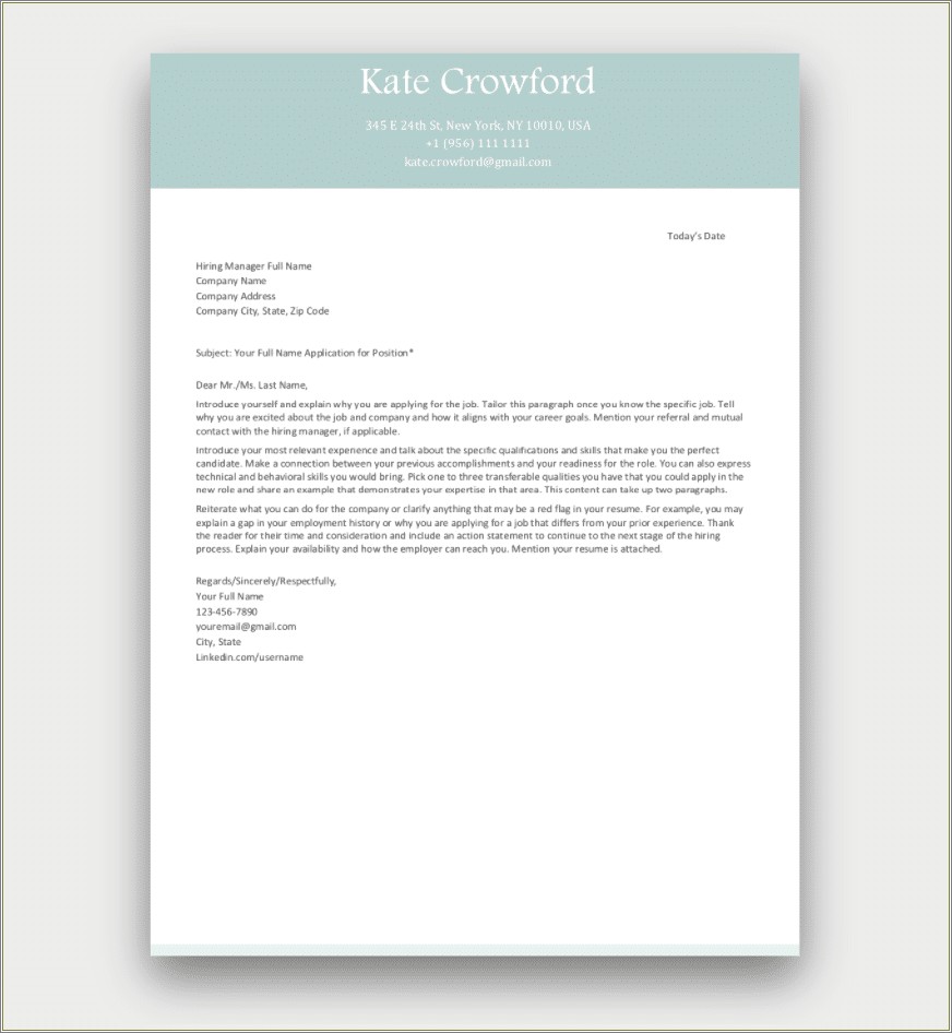 Cover Letter Template Free Purple And Green