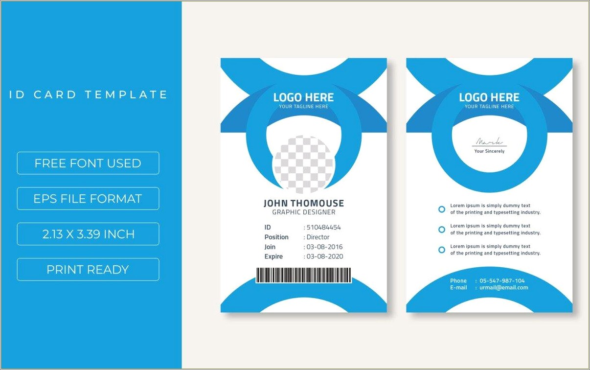 Employee Id Card Template Psd File Free Download