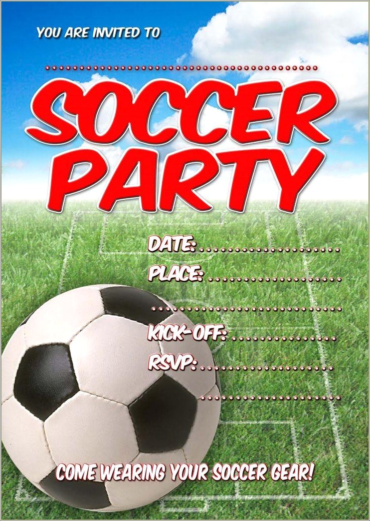 End Of Season Soccer Party Invitations Free Template
