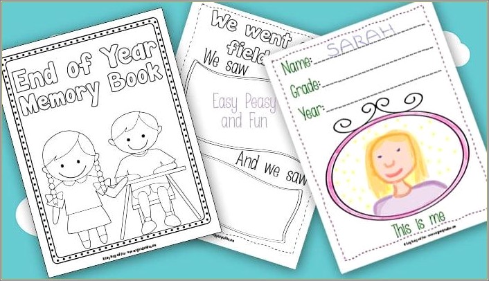 End Of The Year Memory Book Free Template