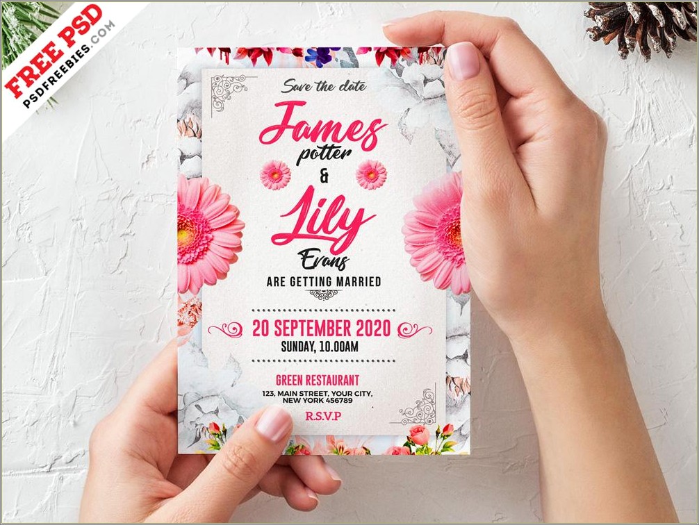 Engagement Invitation Card Psd Template Free Download