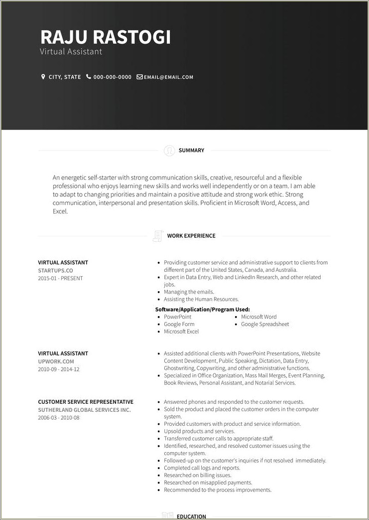 Entry Clearance Assistant Resume Samples