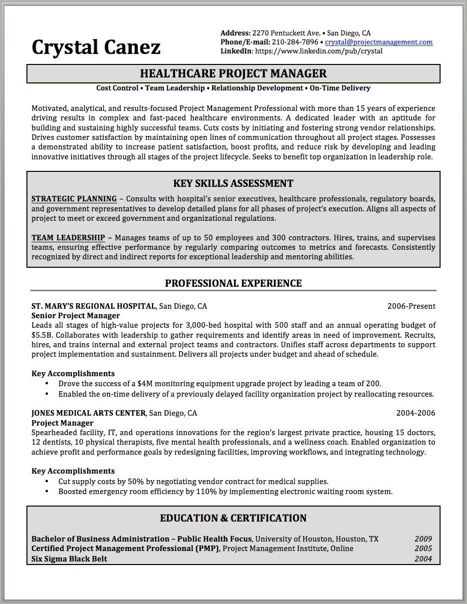 Example Federal Resume For Military