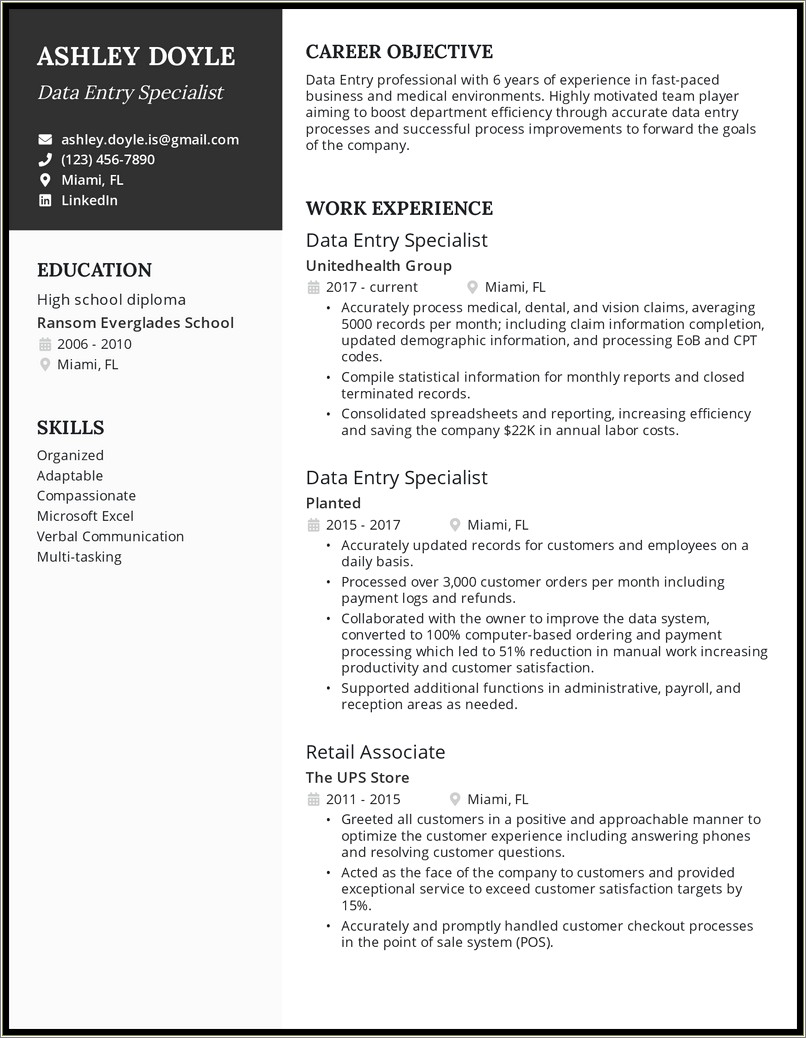 Example Of Resume Additional Information