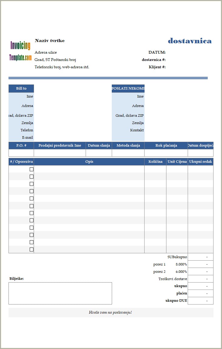 Excel Invoice Template With Database Free Download