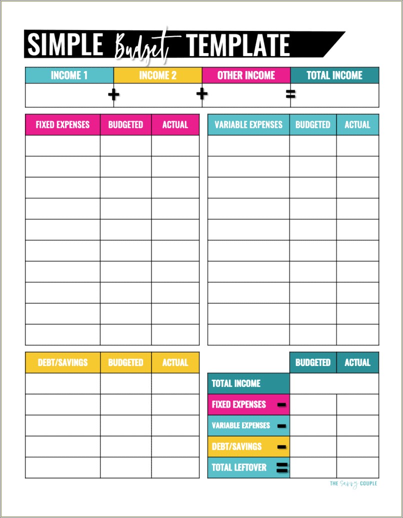 Excel Monthly Expense Template Free Download With Formulas