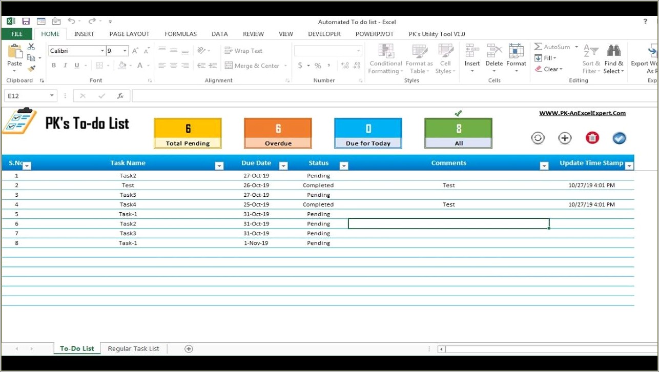 Excel Task List For Business Template Free