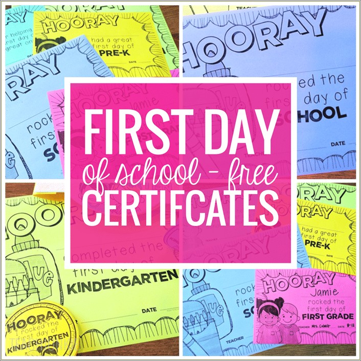 First Day Of School Free Template Writable