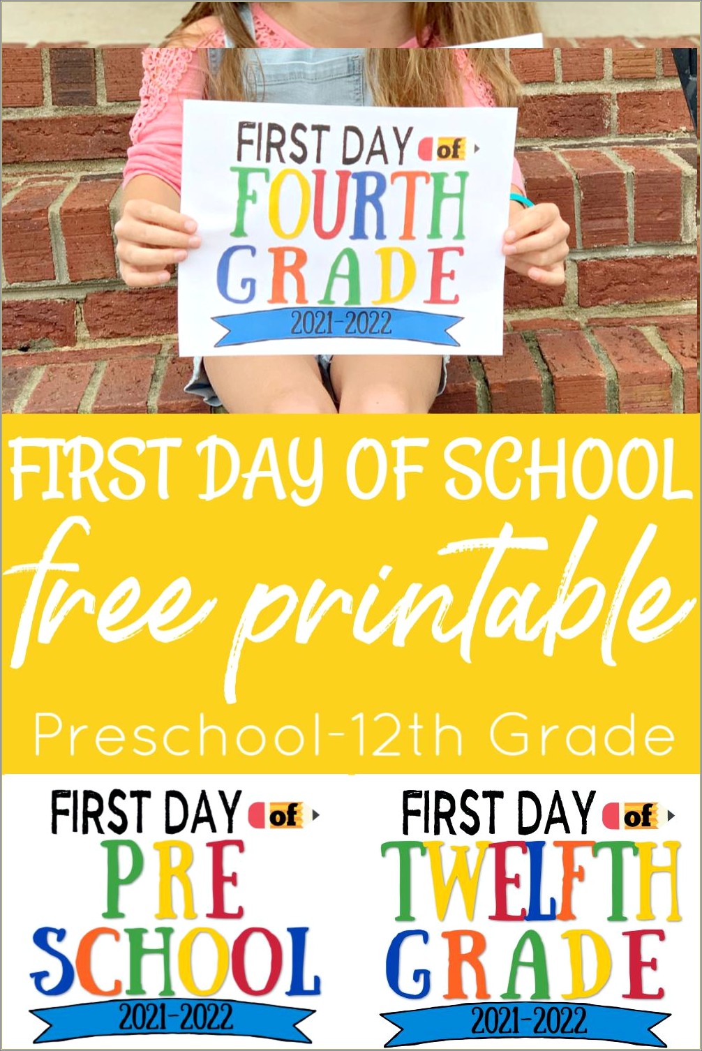 First Day Of School Template Free Printable Props