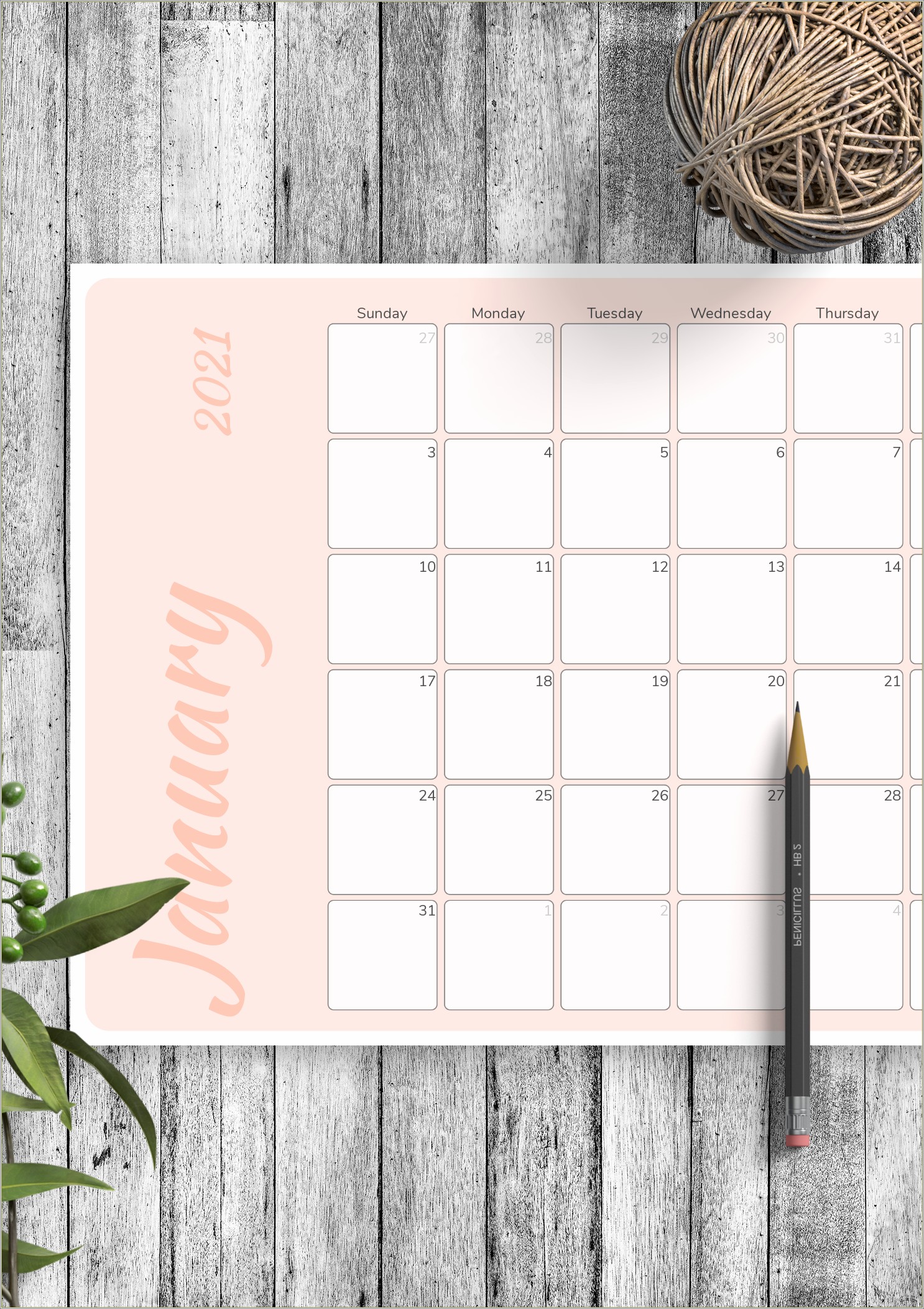 Free 2019 Monthly Calendar Fillable And Printable Template