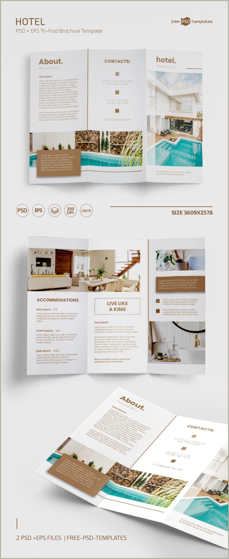 Free 4 Fold Hotel Brochure Template Photoshop