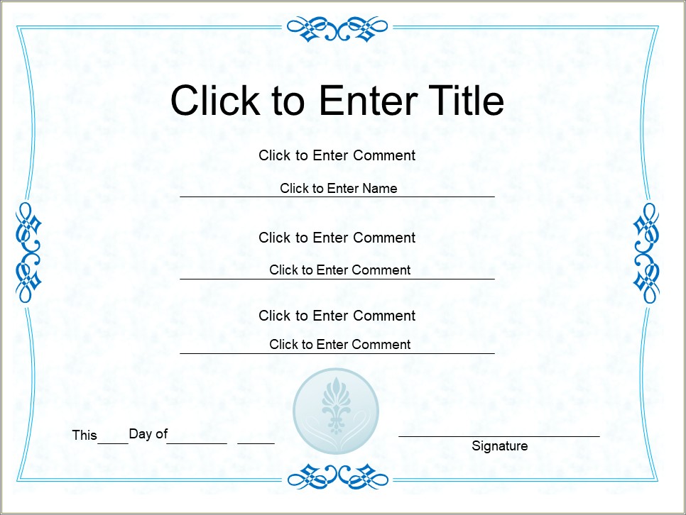 Free Achievement Certificate Template With 2 Signature Places