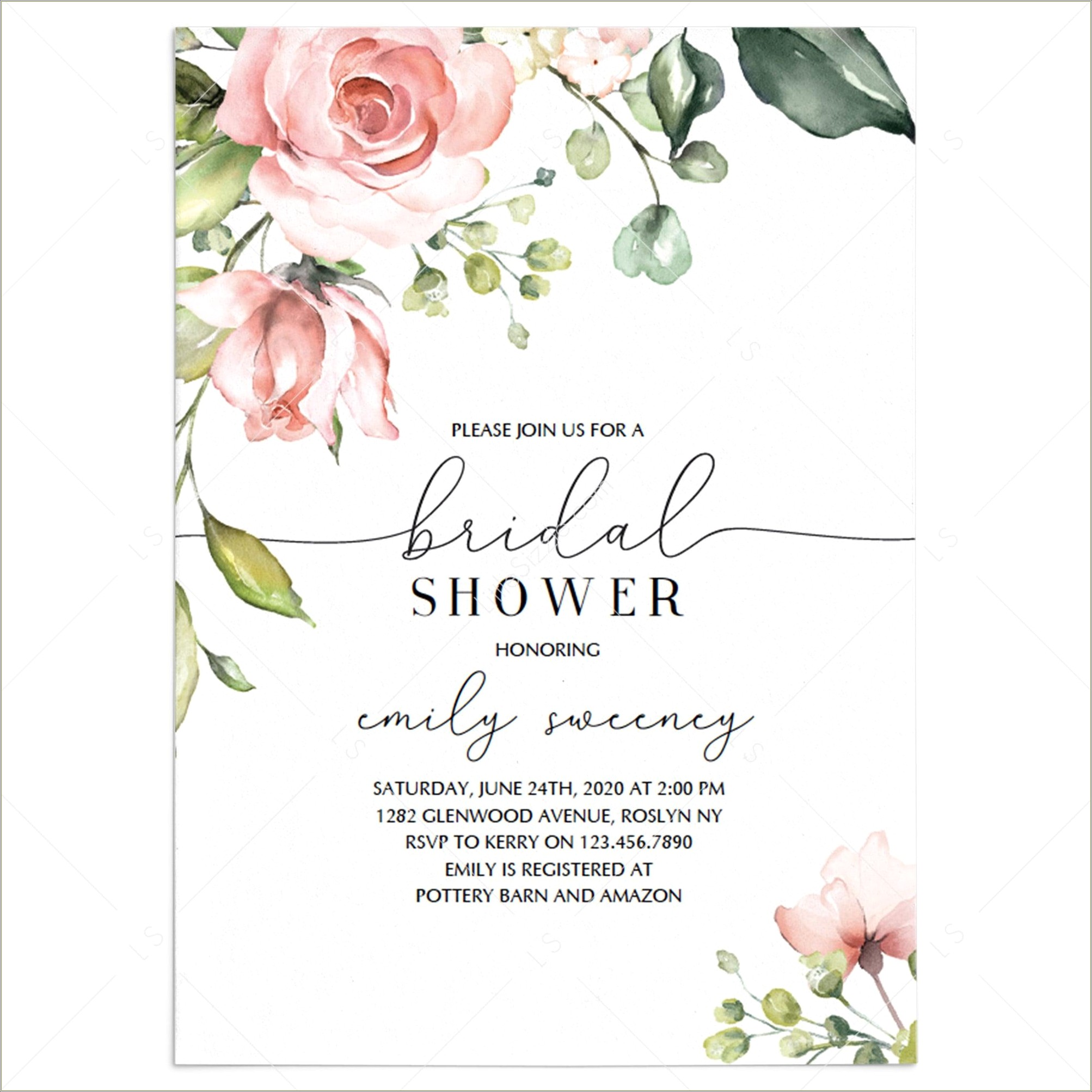 Free Around The Clock Bridal Shower Invitation Templates