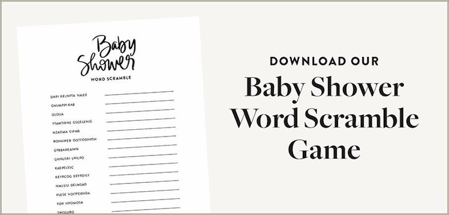 Free Baby Shower Games Templates For Word