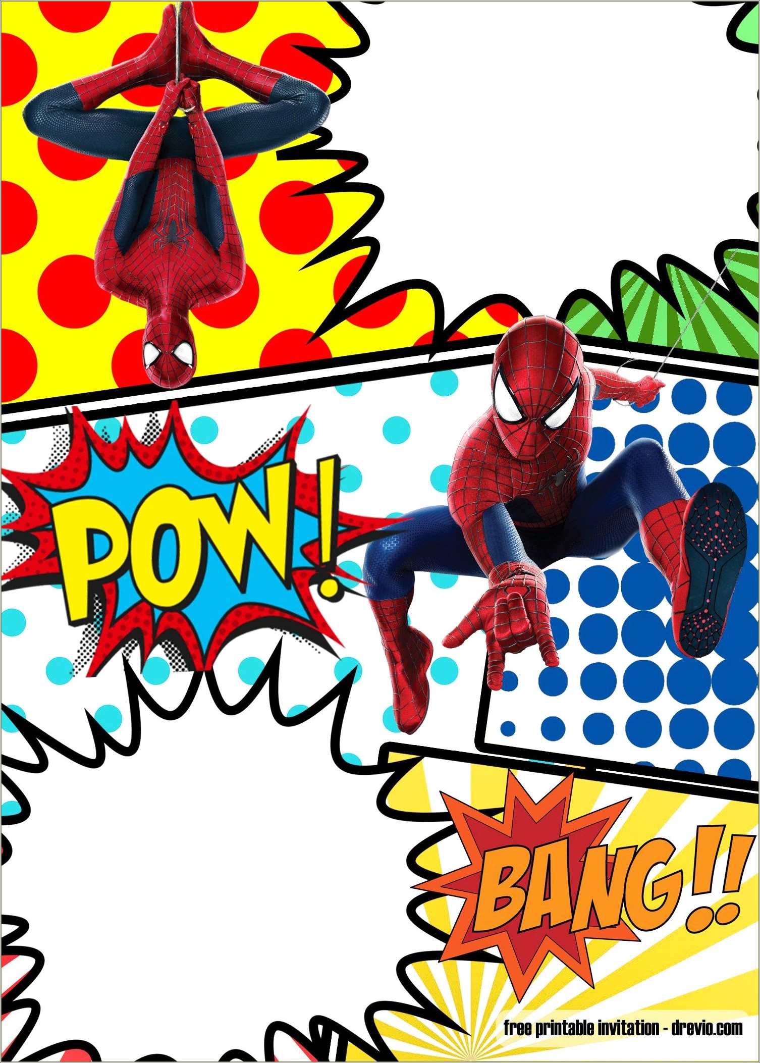 Free Birthday Party Invitation Template Spider Man