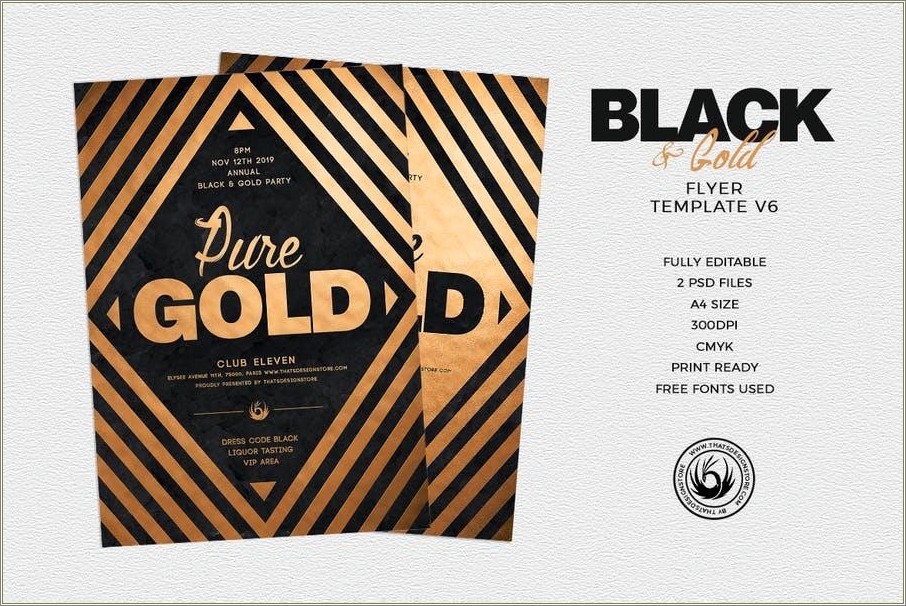 Free Black And Gold Flyer Template Free Download