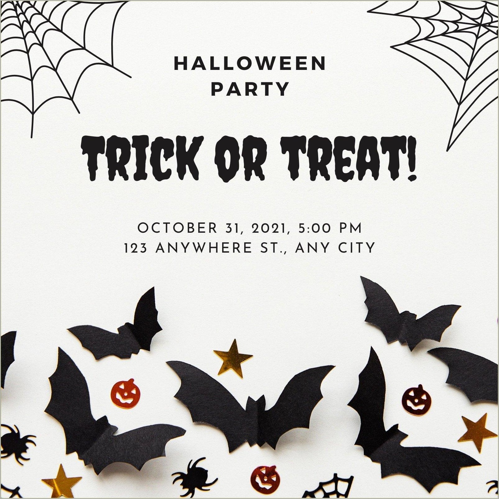 Free Black And White Halloween Invitations Templates