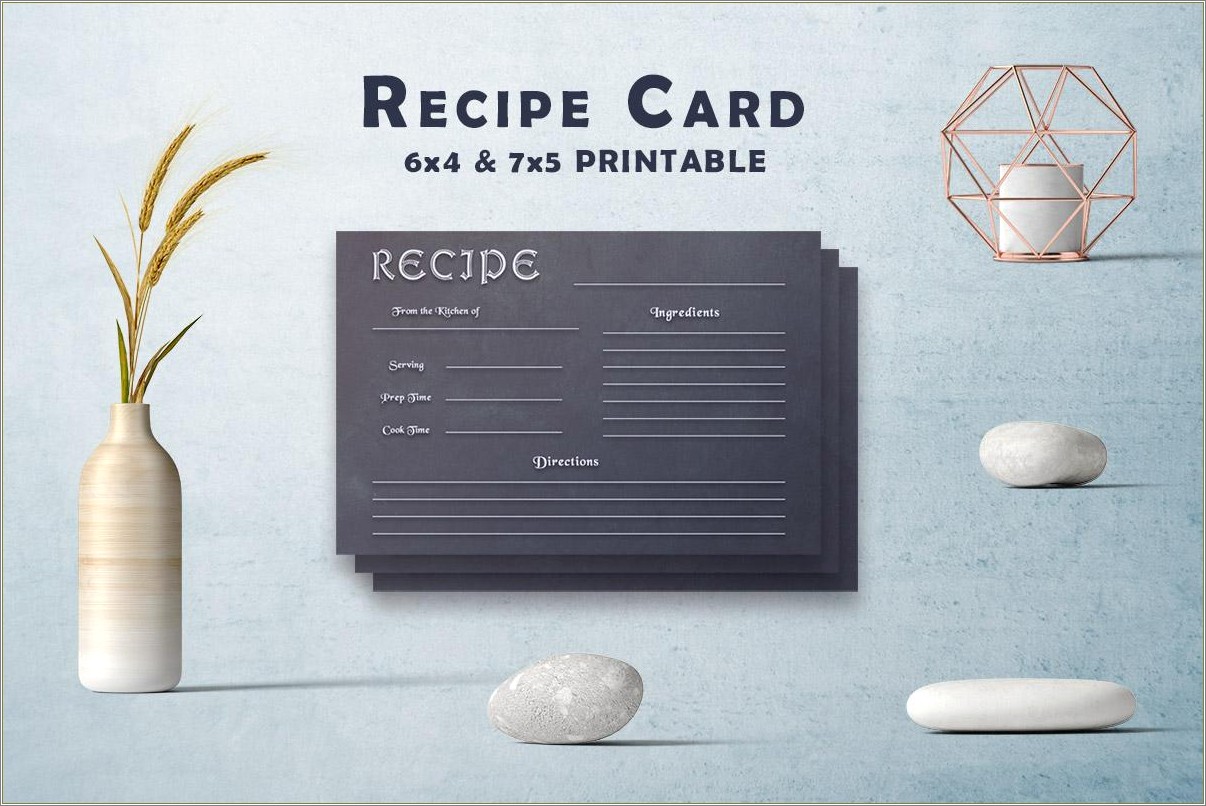 Free Black And White Recipe Card Template