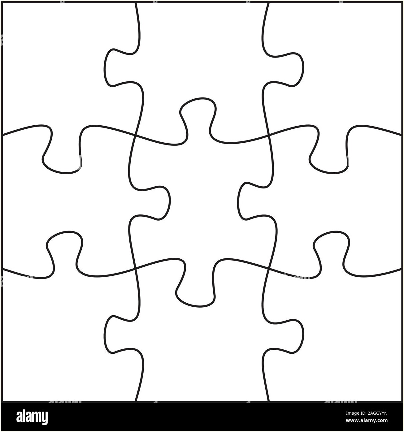 Free Blank 9 Piece Jigsaw Puzzle Template