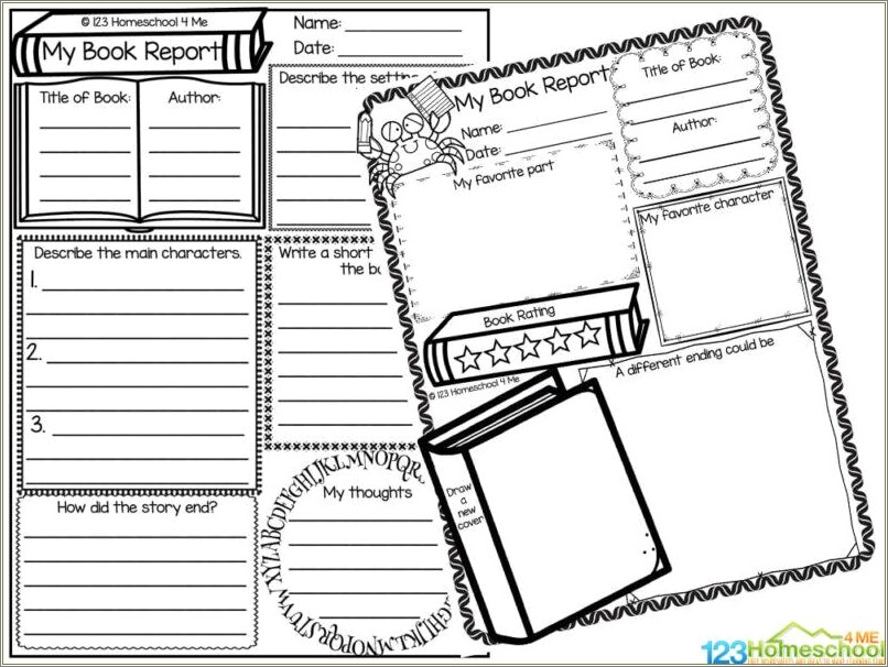 Free Book Report Templates For Third Grade