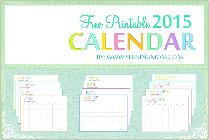 Free Calendar 2015 To Print Without Templates