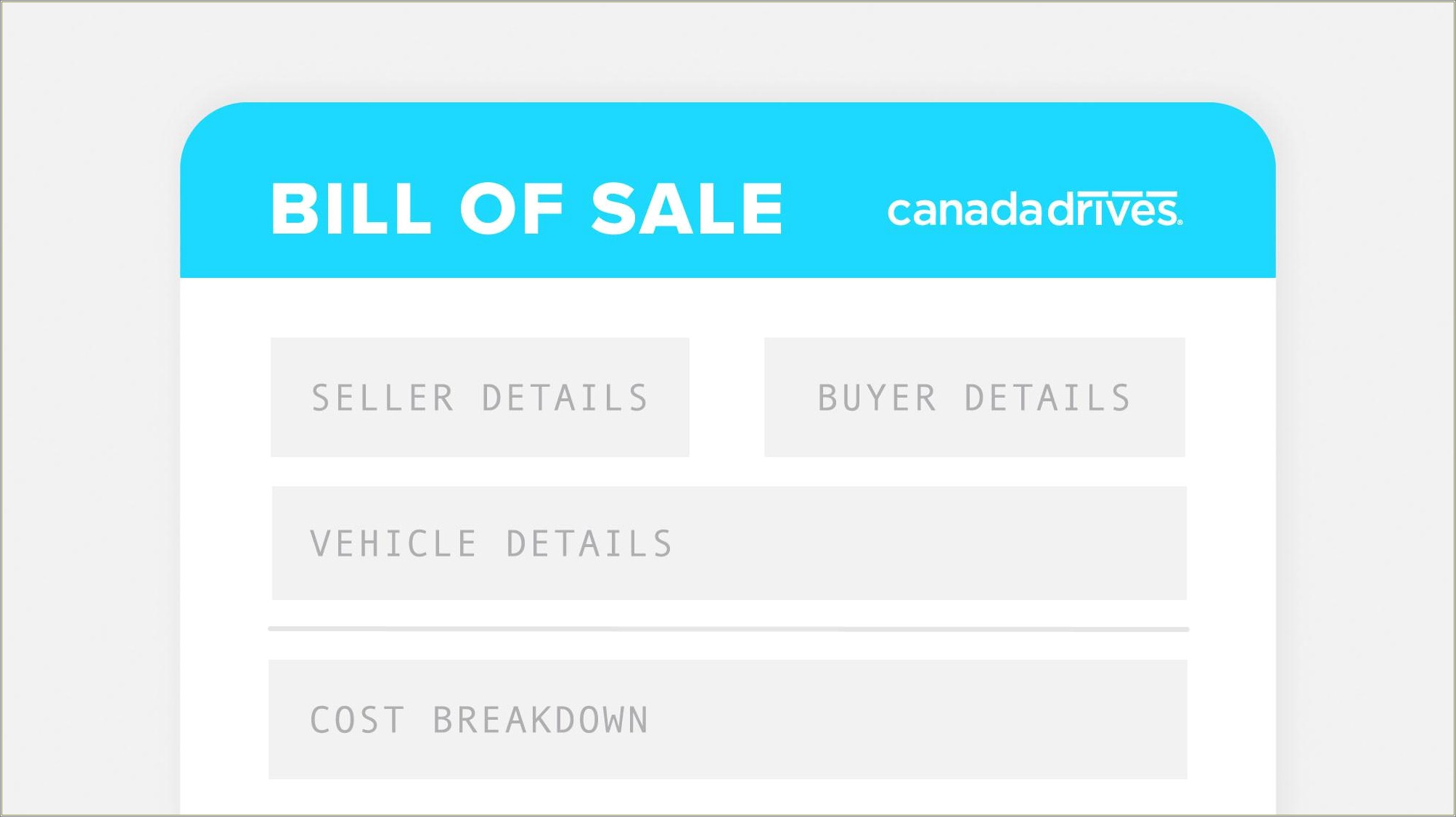 Free Car Bill Of Sale Template Canada