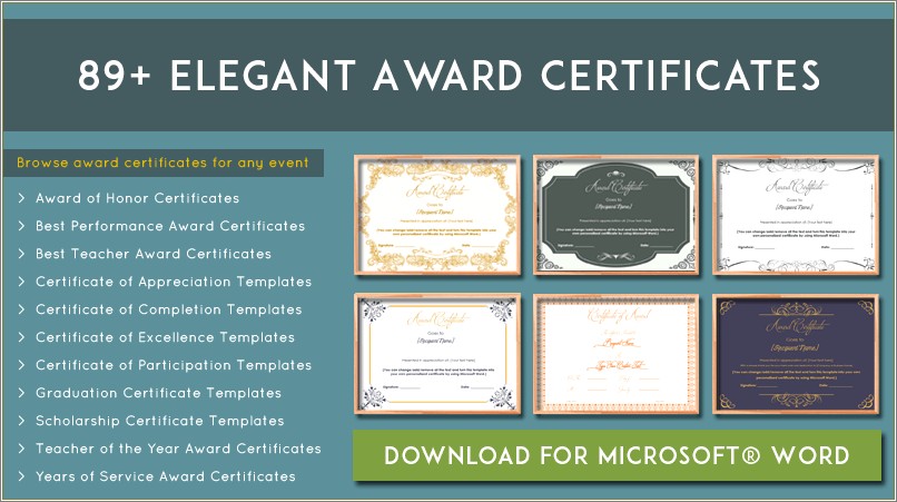 Free Certificate Of Participation Template For Word 2013