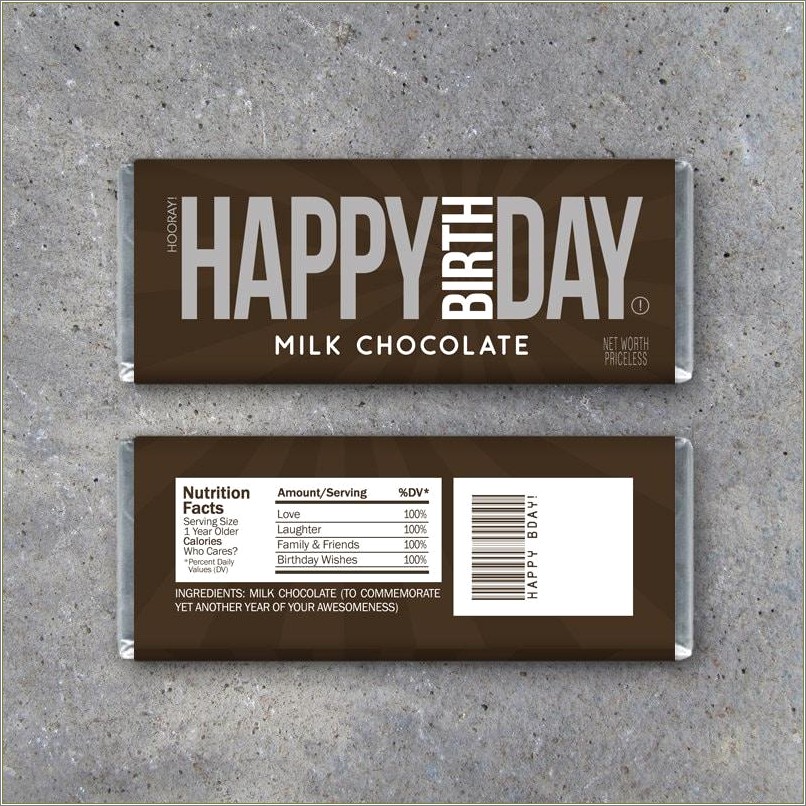 Free Chocolate Bar 80th Birthday Candy Wrapper Template