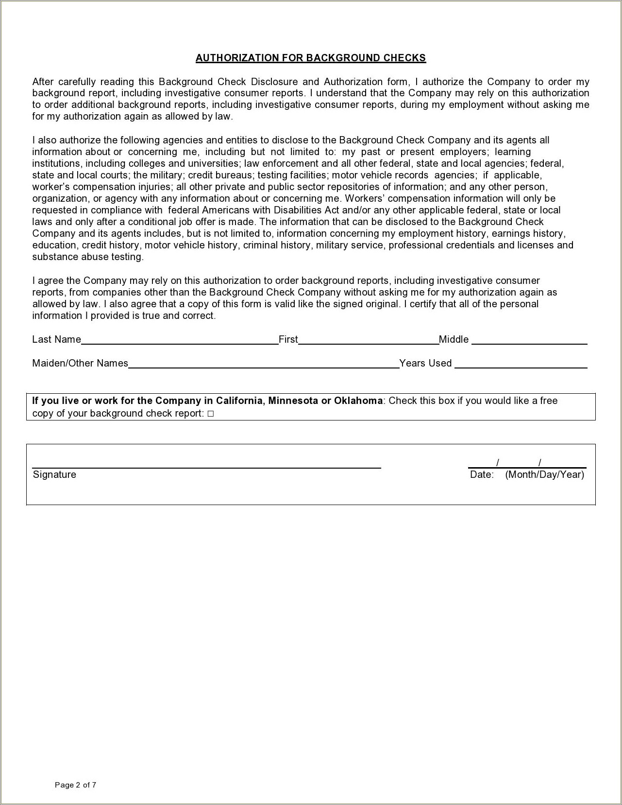 Free Consent Form For Background Check Template Resume Example Gallery 3072
