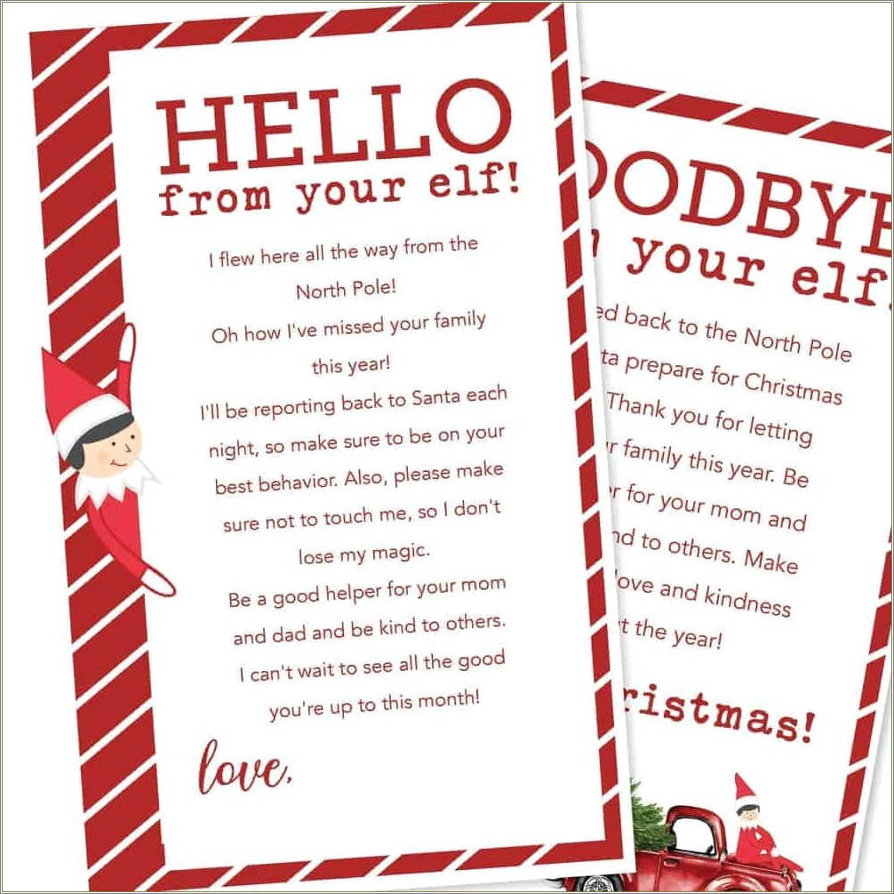 Free Customizable Elf On A Shelf Letter Template
