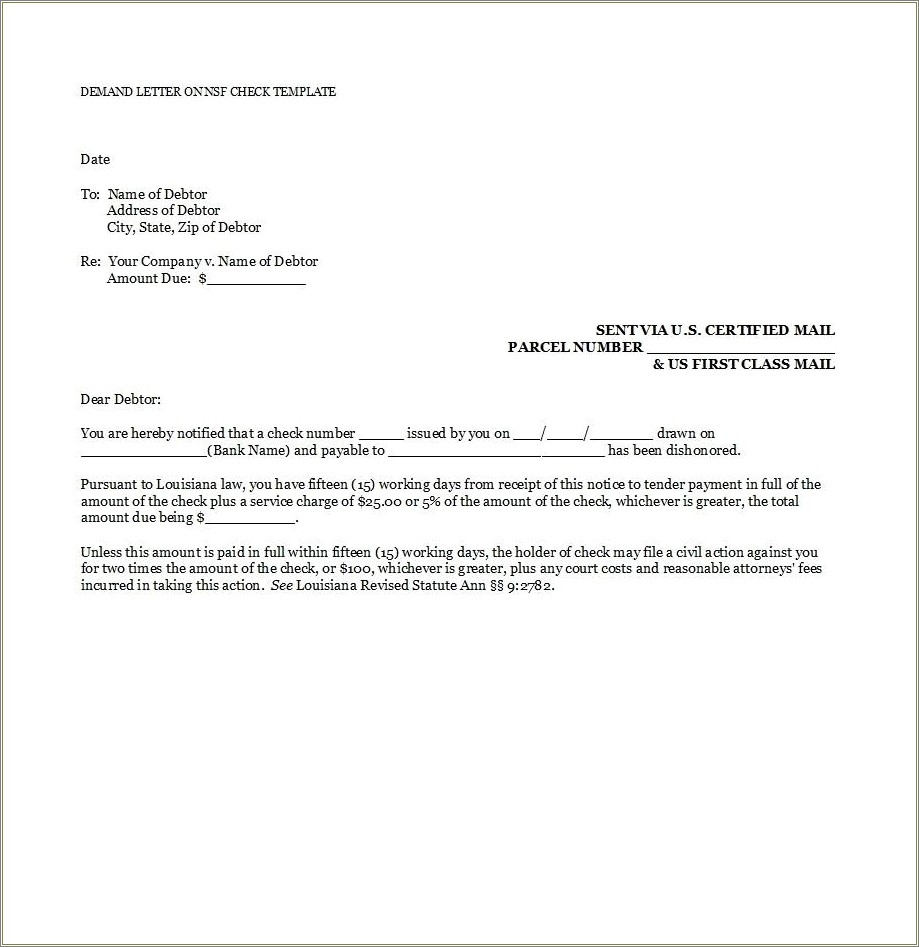 Free Demand Letter Templates For Legal Action