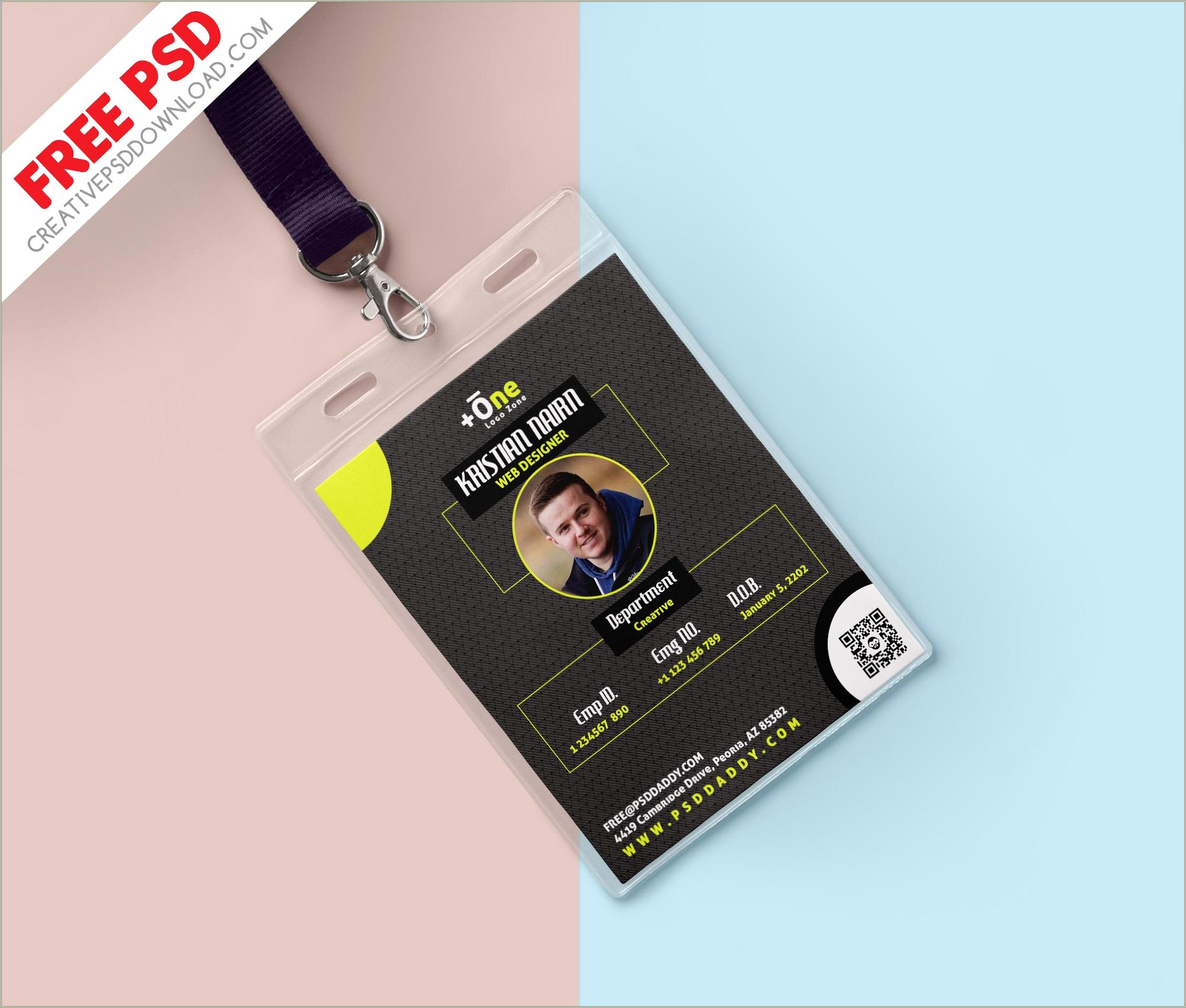 Free Download Employee Id Card Template Psd - Resume Example Gallery