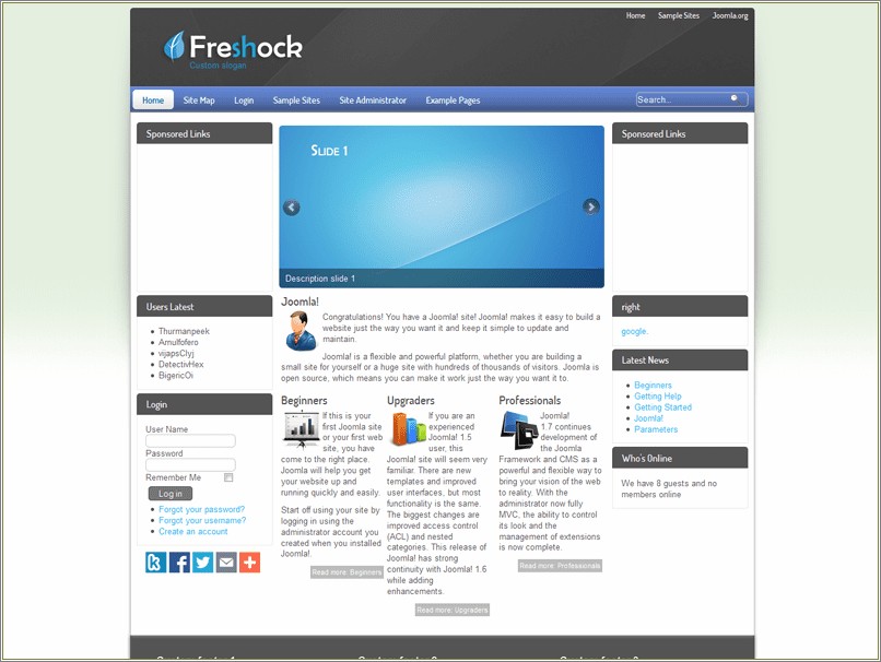 Free Download Joomla 1.7 Templates With Slideshow
