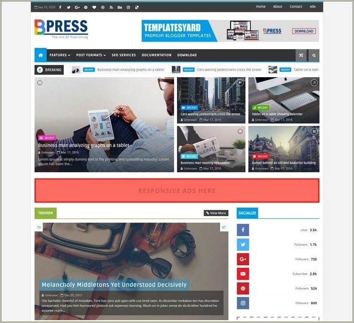 Free Download Setiva Responsive Magazine Blogger Template