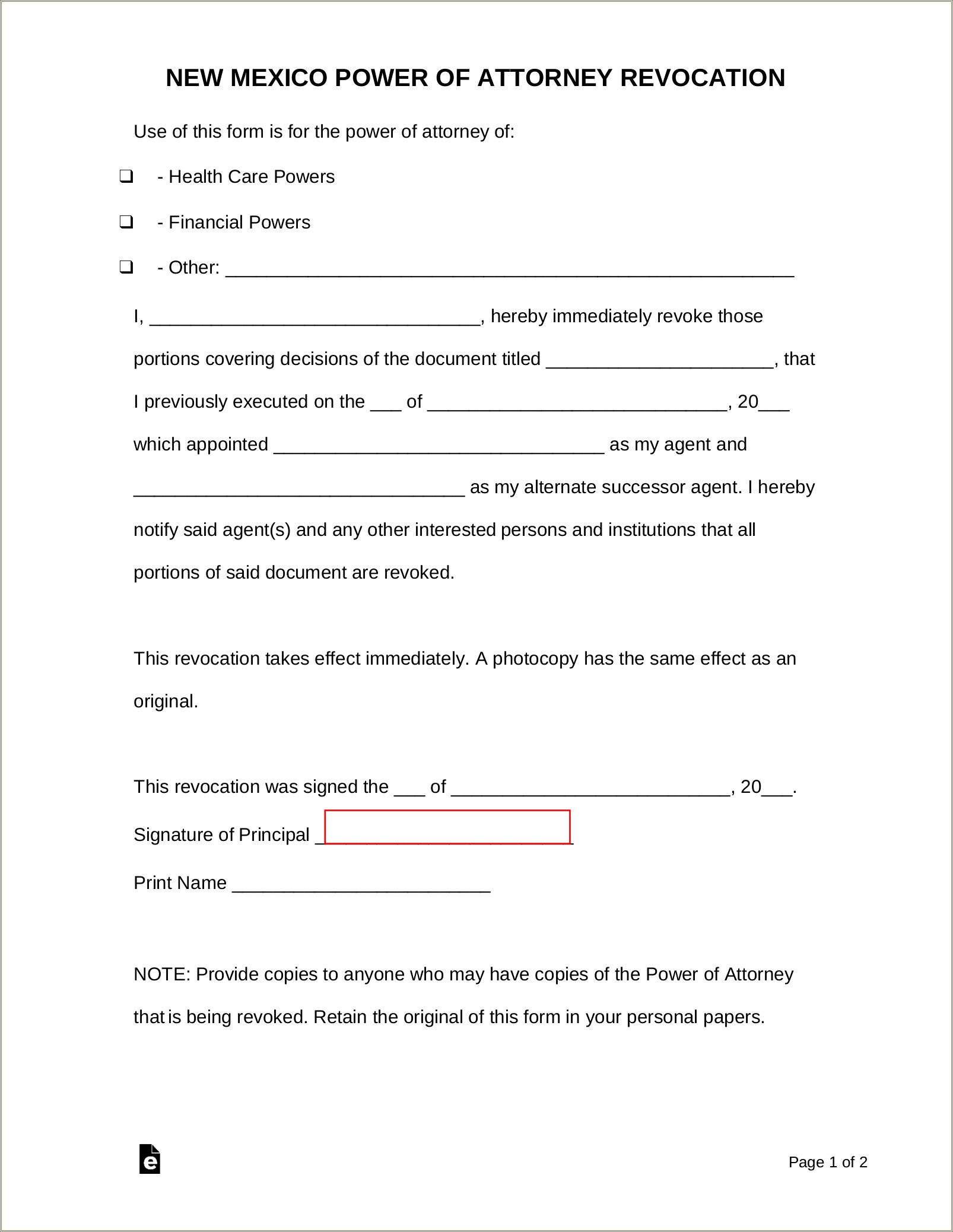 Free Durable Healthcare And Financial Poa Template Word