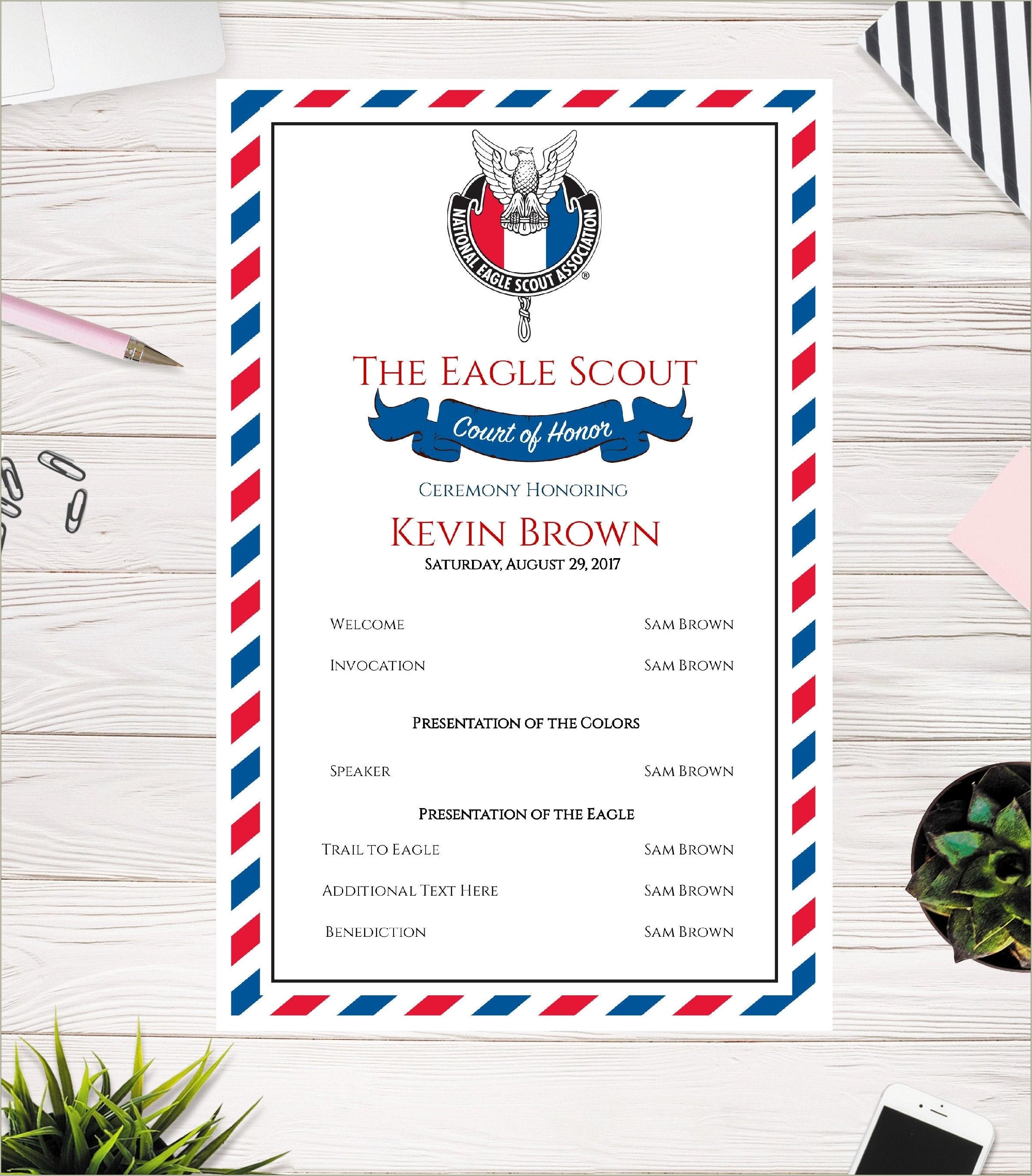 Free Eagle Scout Court Of Honor Program Template