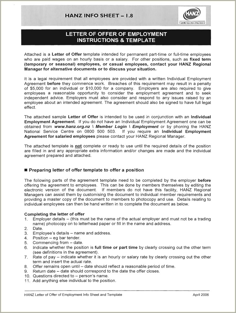 Free Example Of An Employment Agreement Template