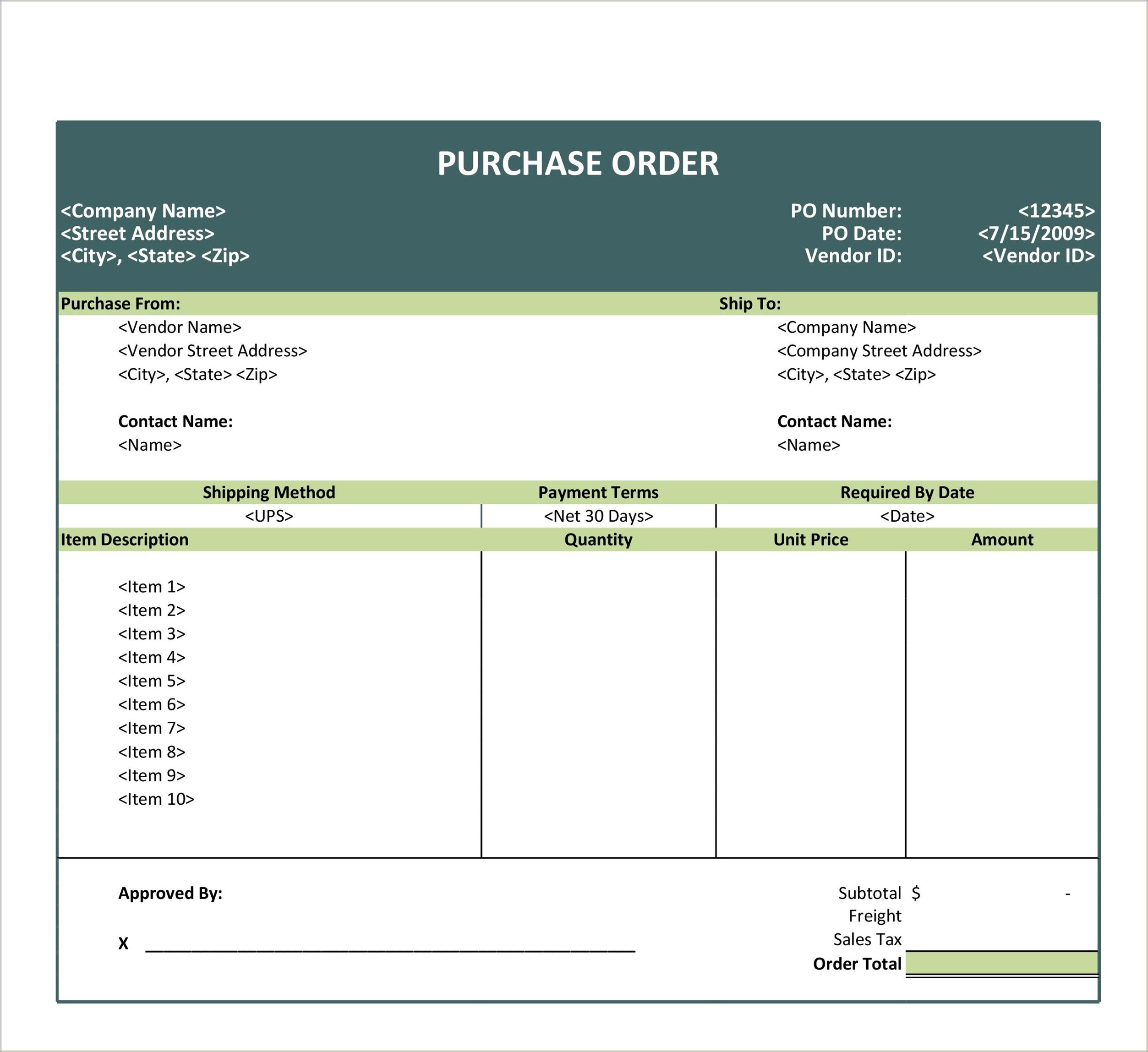 Free Excel Purchasing To Do List Template