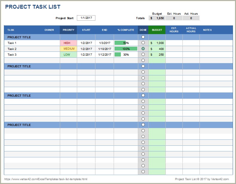 Free Excel To Do List Template Download