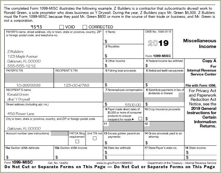 Free Fillable 1099 Misc Form 2017 Template