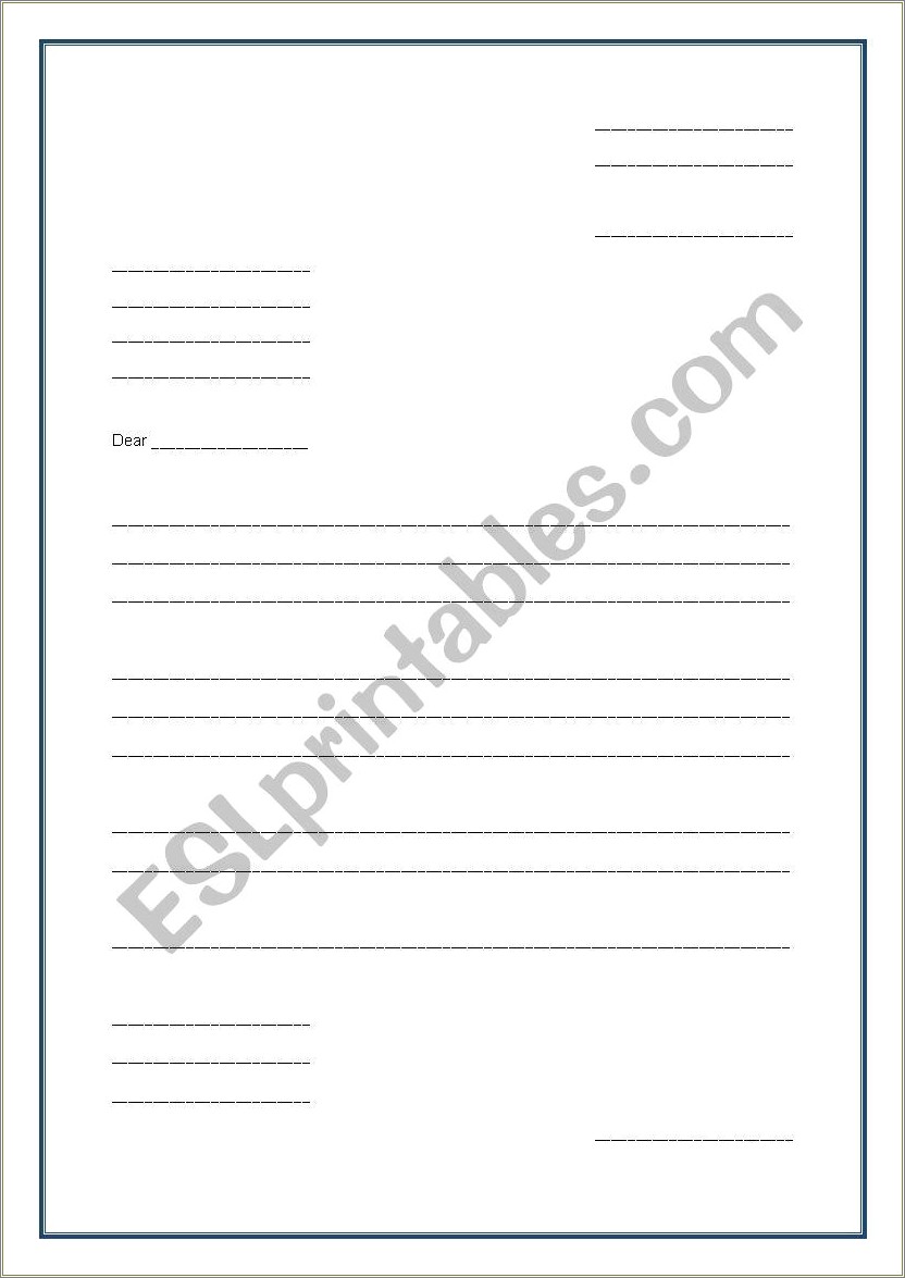 Free Friendly Letter Template For First Grade