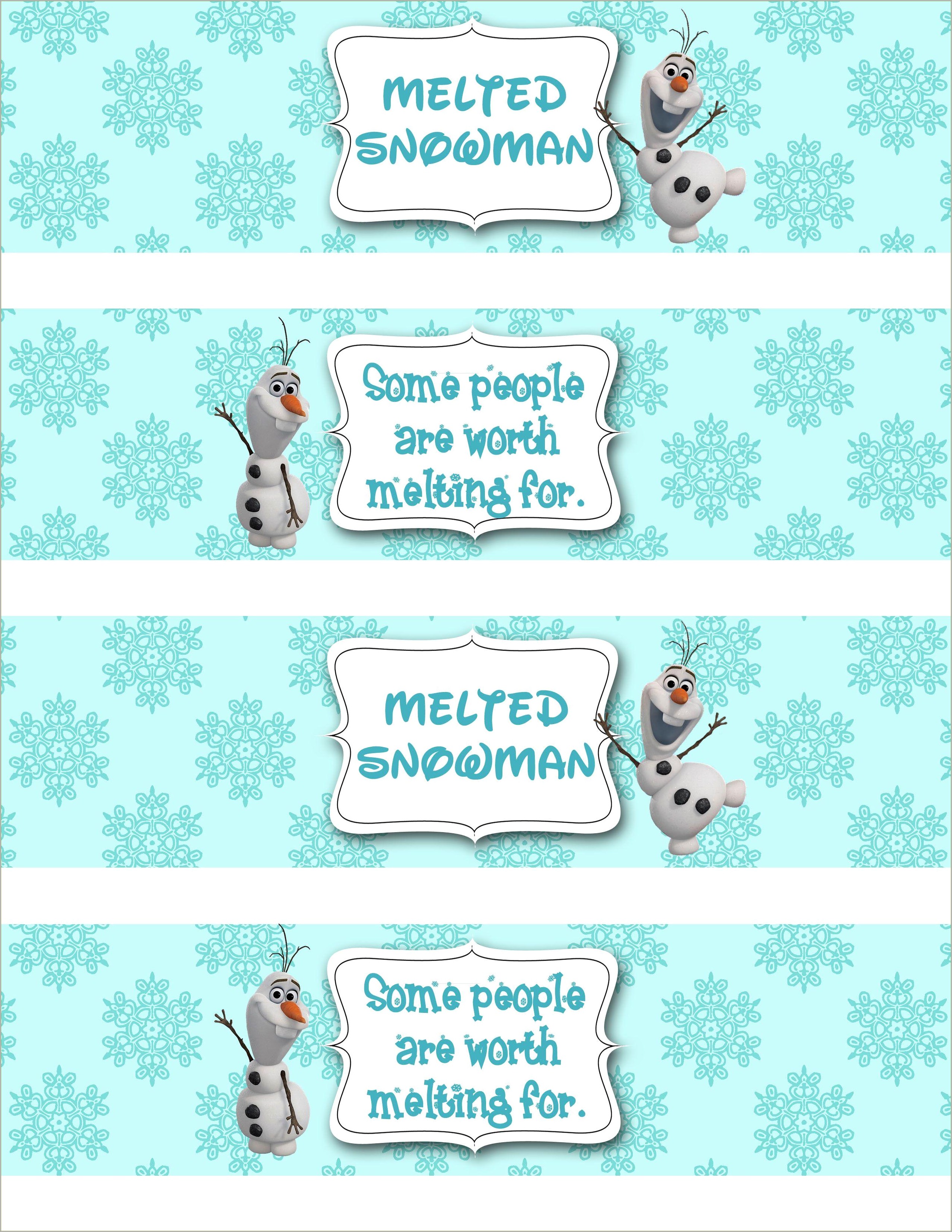 Free Frozen 2 Printable Water Bottle Labels Template