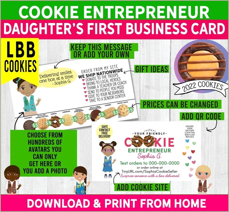 Free Girl Scout Cookie Business Card Template