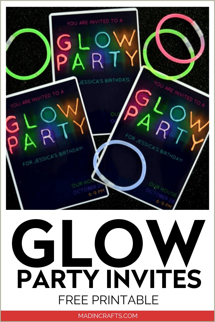 Free Glow In The Dark Invitation Templates