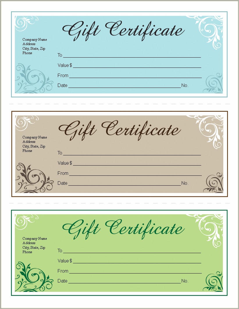 Free Golf Gift Certificate Templates For Word
