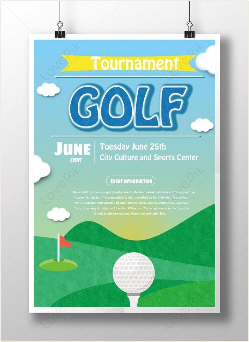 Free Golf Tournament Sign Up Sheet Template