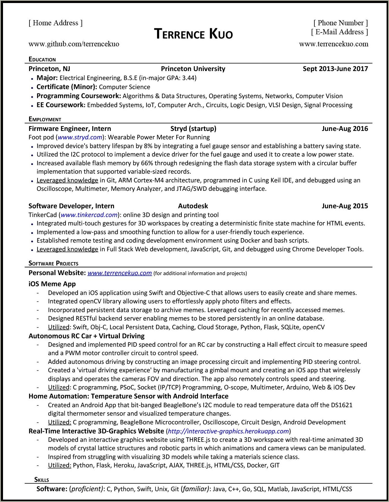 Free Google Resume Doc 2017